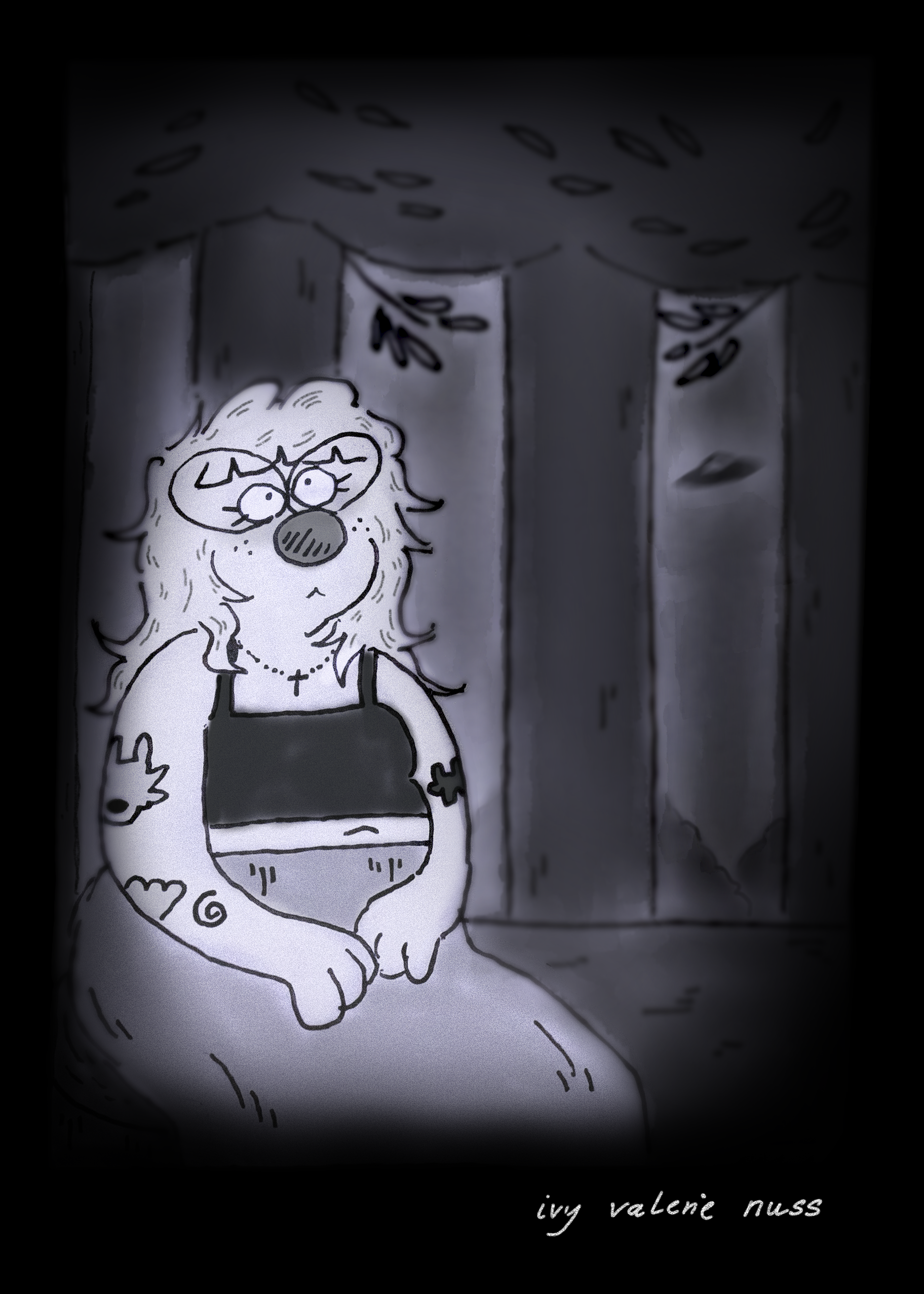 Zeichnung Fursona von Ivy Valerie Nuss